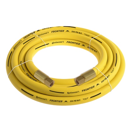 Continental 3/4" x 20' Yellow EPDM Rubber Air Hose, 300 PSI, 3/4" FNPSM x FNPSM HZY07530-20-41
